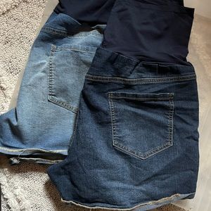 full panel maternity shorts 2 pair